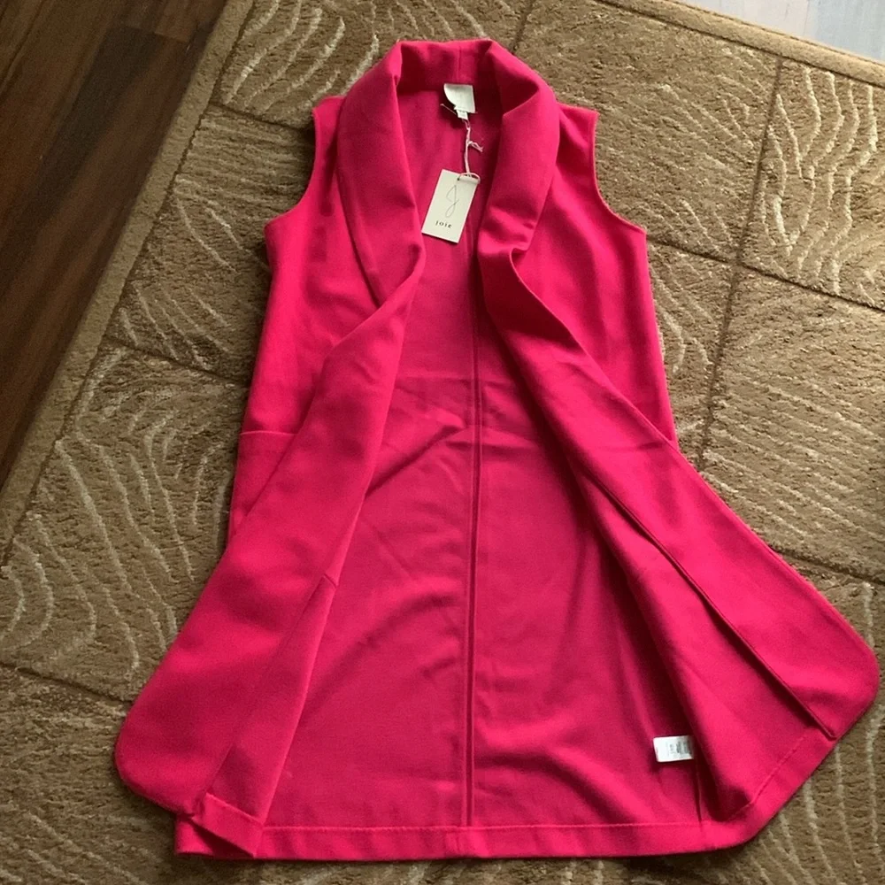 New JOIE LONG Women's Vest Women Taupe Vest